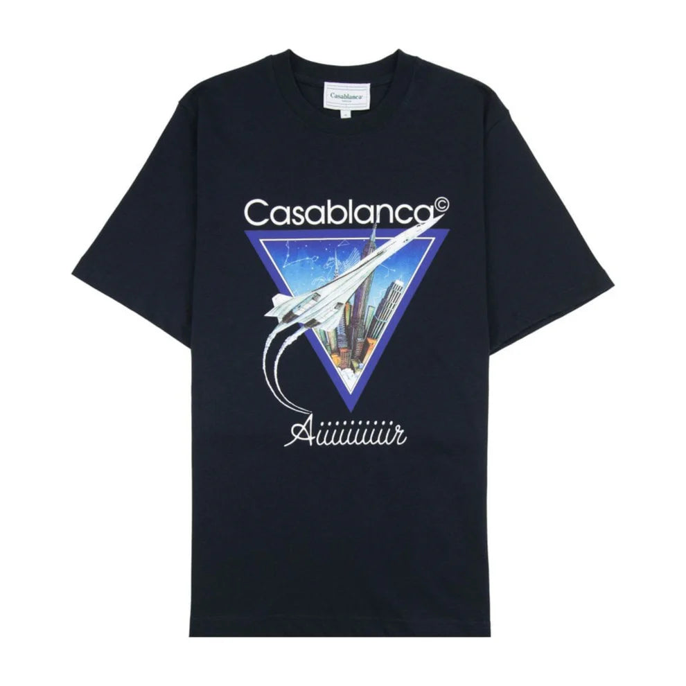 Casa Blanca Tee Shirt Aiiiiiir Concorde Navy - front view on white background