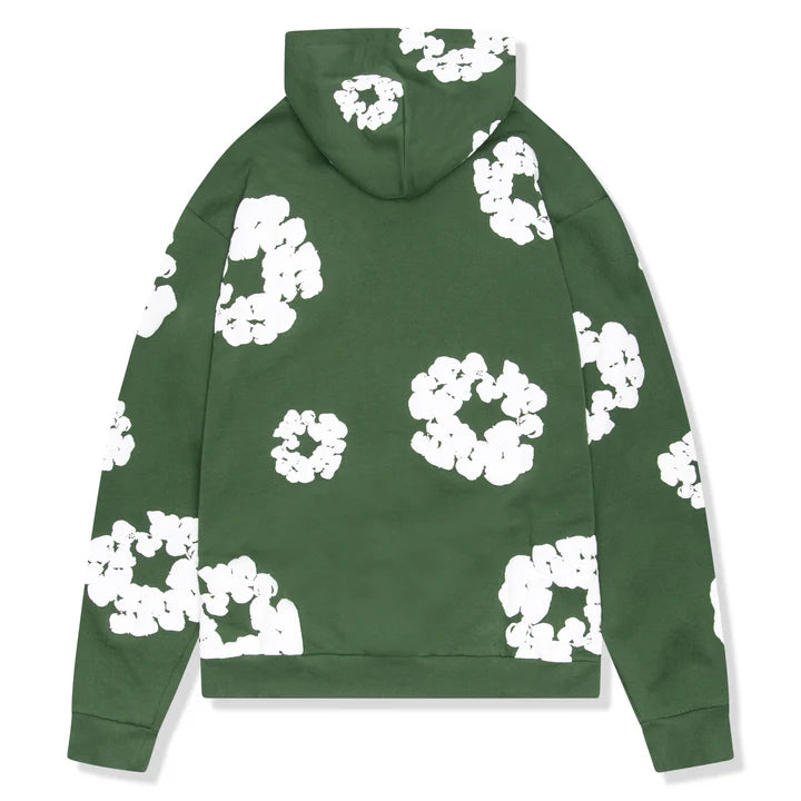 Denim Tears Cotton Wreath Green Hoodie - rear view