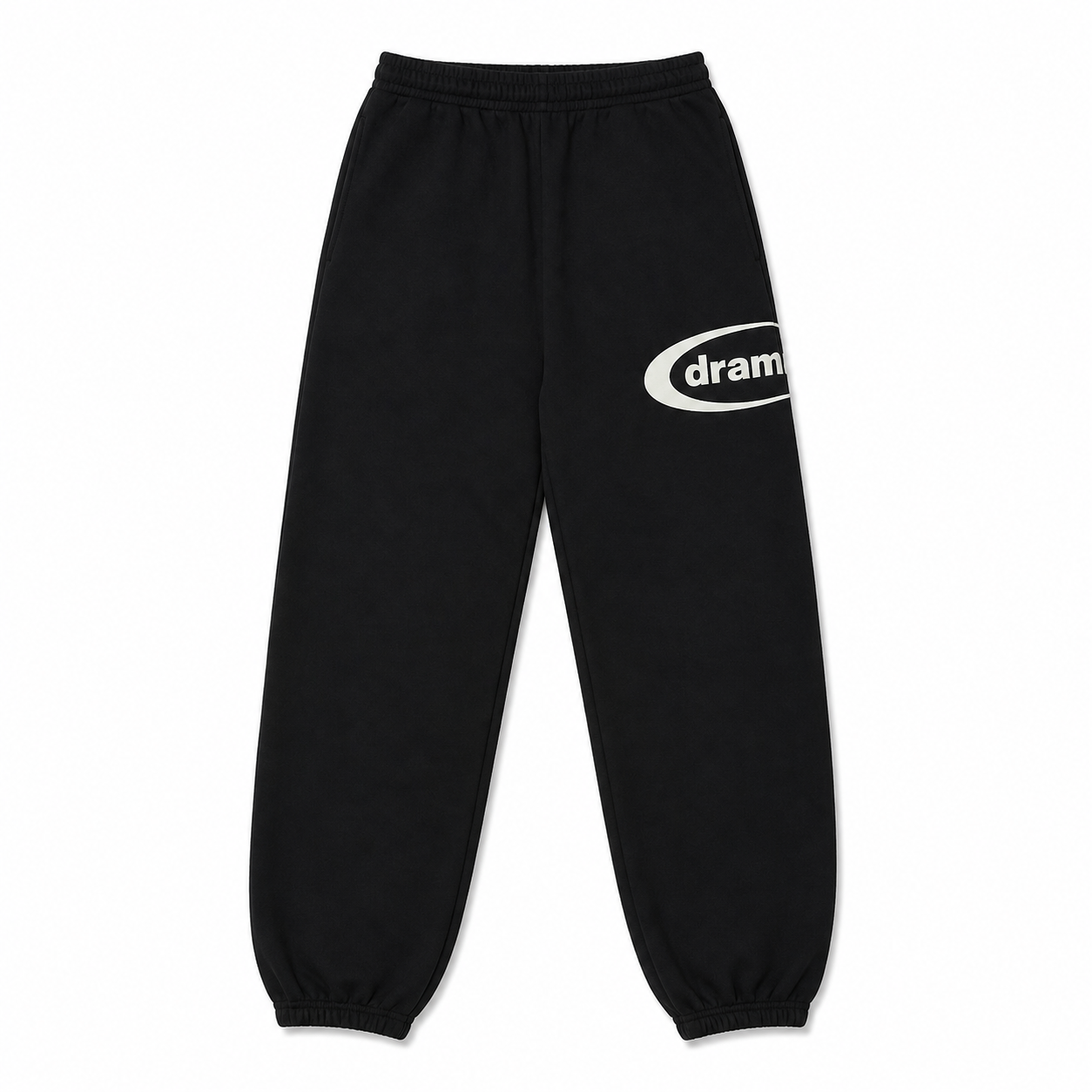 Drama Call Bottoms Black/White - Drama Call jogger bottoms front view on white background