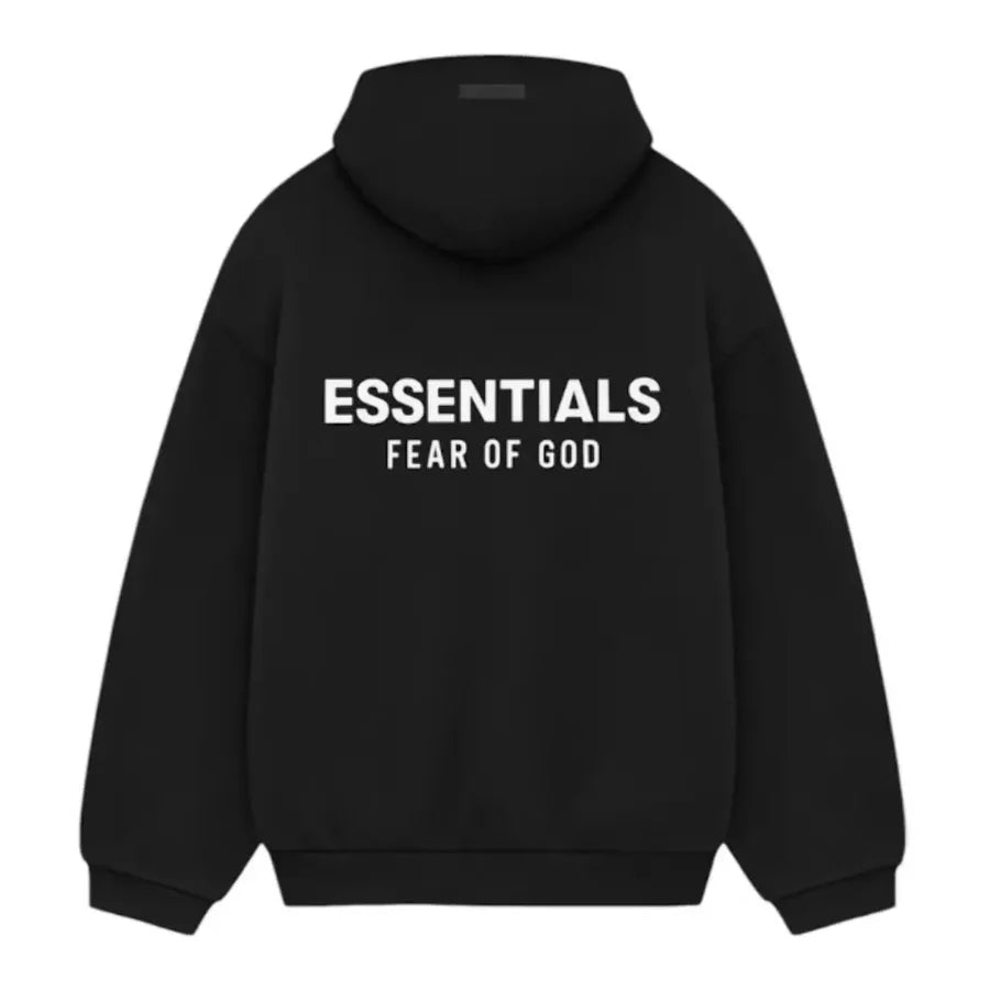 Fear of God Essentials Fleece Hoodie 'Black' - rear view