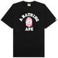 BAPE ABC College Tee Black/Pink - front view on white background