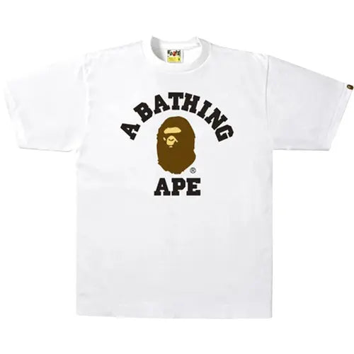 BAPE College Tee White - front view on white background
