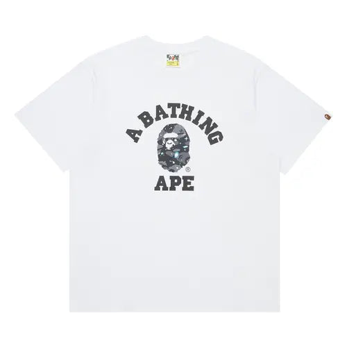 BAPE Space Camo College Tee White - front view on white background