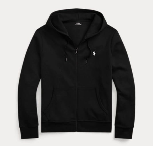BLACK RALPH LAUREN FULL TRACKSUIT - Ralph Lauren full tracksuit front view on white background