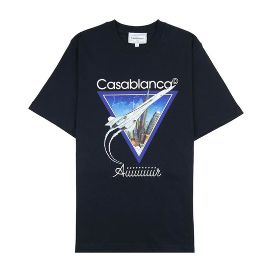 Casa Blanca Tee Shirt Aiiiiiir Concorde Navy - front view on white background