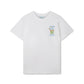 Casablanca Tee Shirt Le Jeu Coloré - Front view of luxury Afro-Cubism printed organic cotton t-shirt on white background
