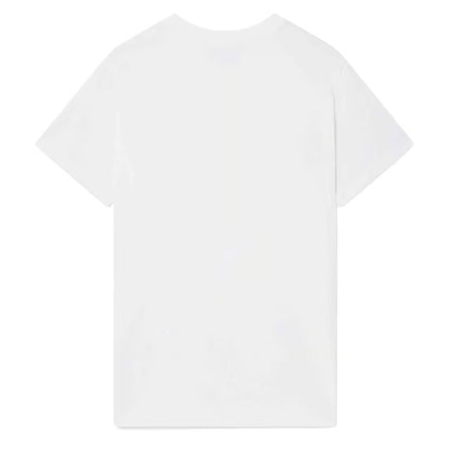 Casablanca Tee Shirt Playful Stripes - Back view of designer screen-printed organic cotton t-shirt on white background