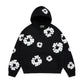 Denim Tears Cotton Wreath Black White Hoodie - front view on white background