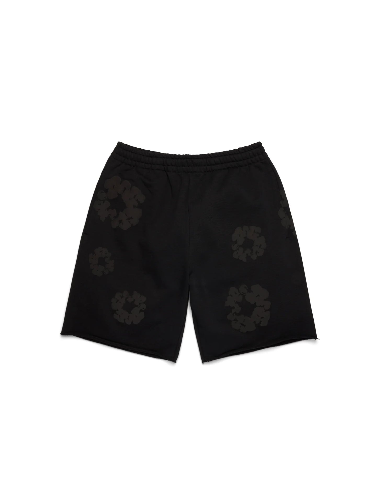 Denim Tears Cotton Wreath Monochrome Shorts - front view on white background