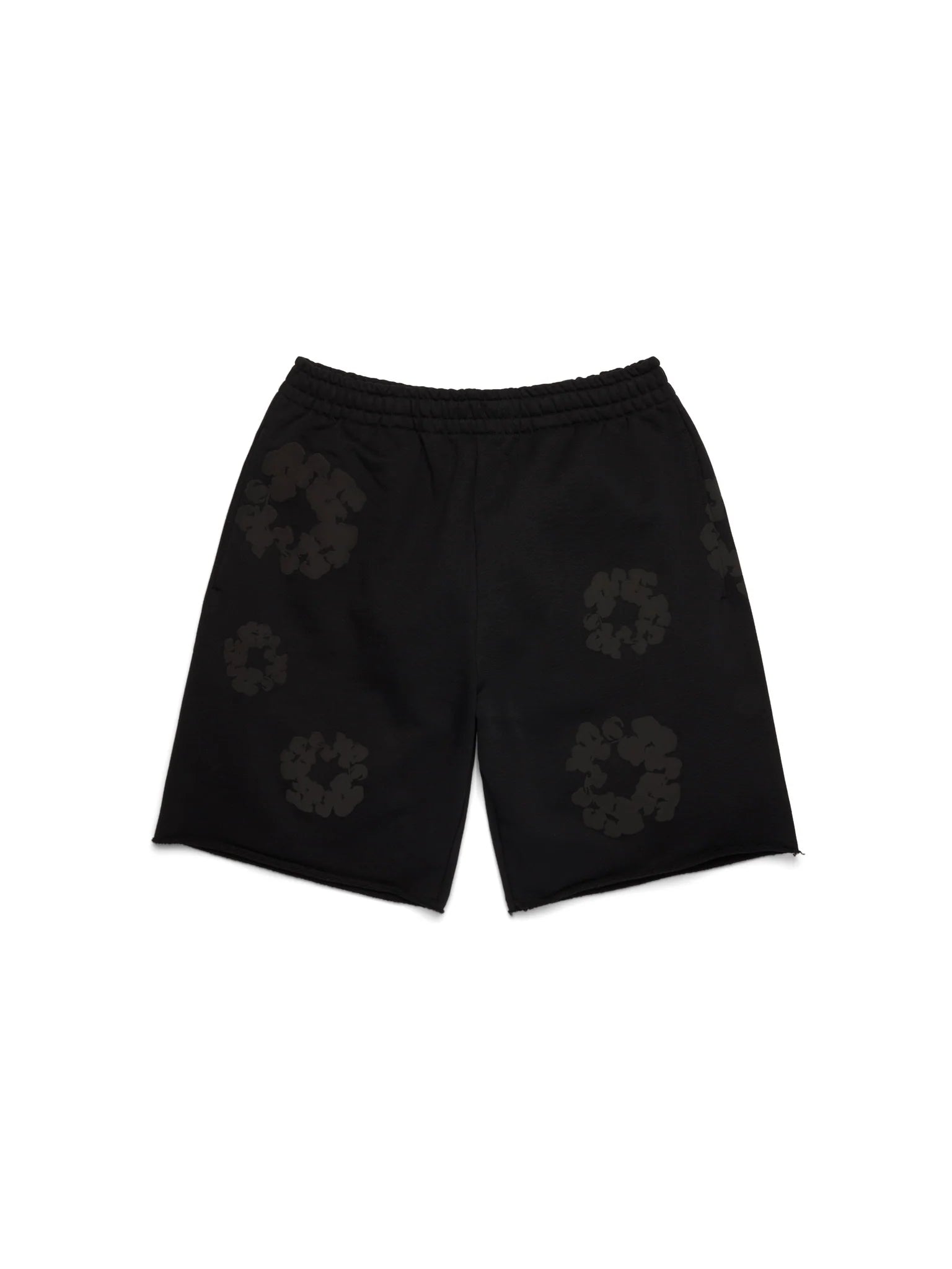 Denim Tears Cotton Wreath Monochrome Shorts - front view on white background