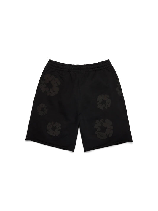 Denim Tears Cotton Wreath Monochrome Shorts - front view on white background