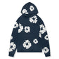 Denim Tears Cotton Wreath Navy Hoodie - front view on white background