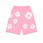 Denim Tears Cotton Wreath Pink Shorts - rear view