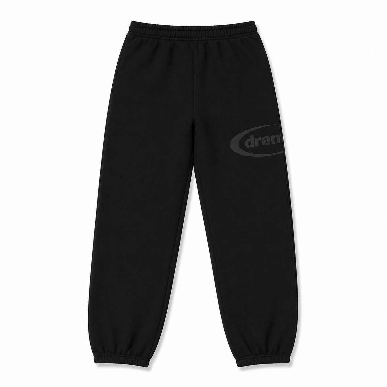 Drama Call Bottoms Black/Black - Drama Call jogger bottoms front view on white background