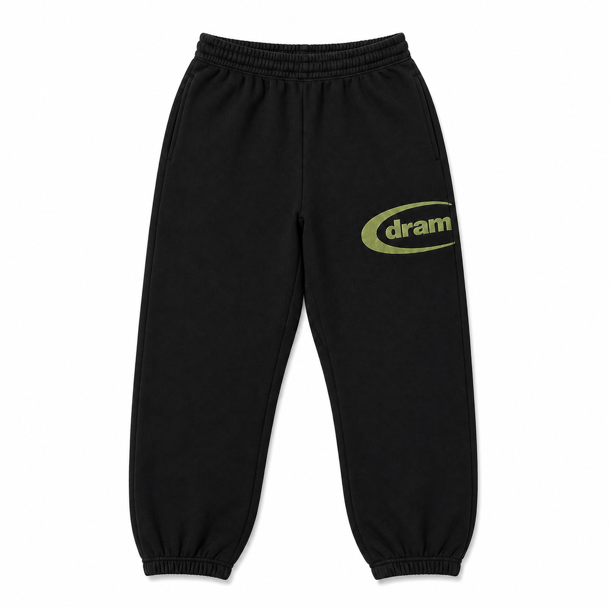 Drama Call Bottoms Black/Khaki - Drama Call jogger bottoms front view on white background