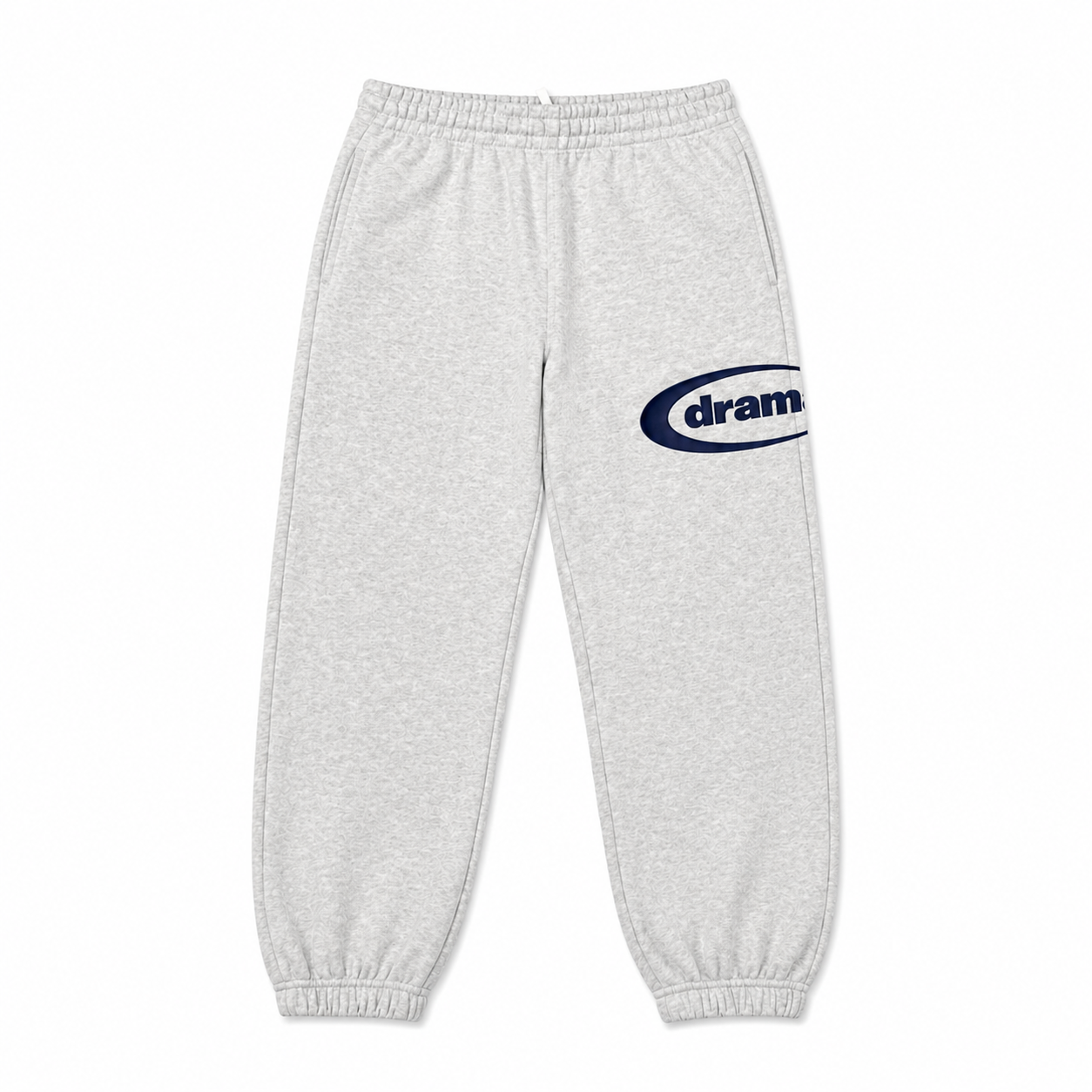Drama Call Bottoms Grey/Navy - Drama Call jogger bottoms front view on white background