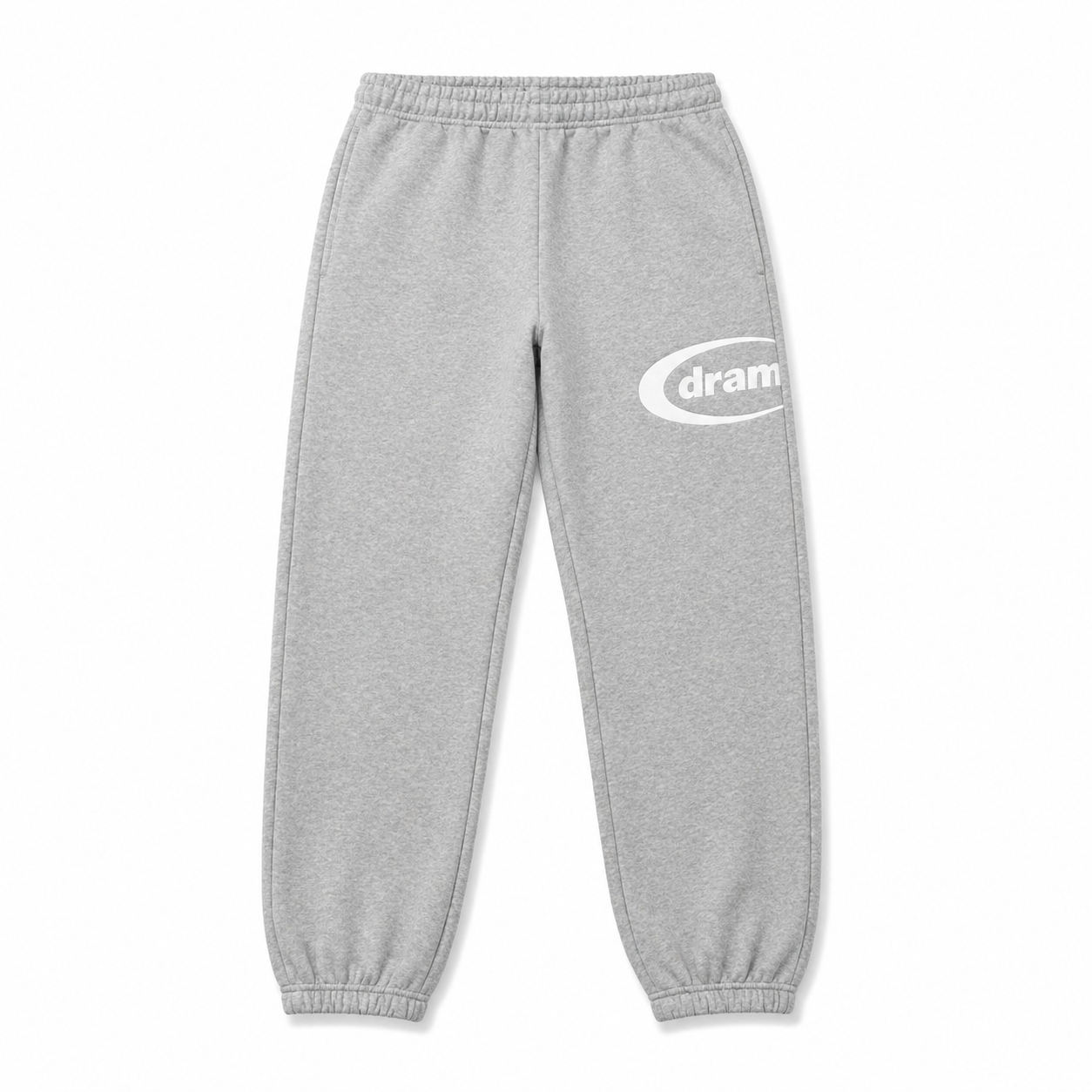 Drama Call Bottoms Grey/White - Drama Call jogger bottoms front view on white background