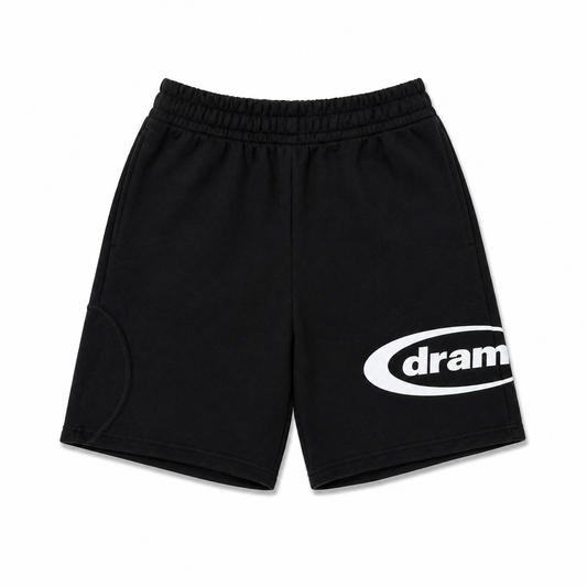 Drama Call Shorts Black/White - Drama Call shorts front view on white background