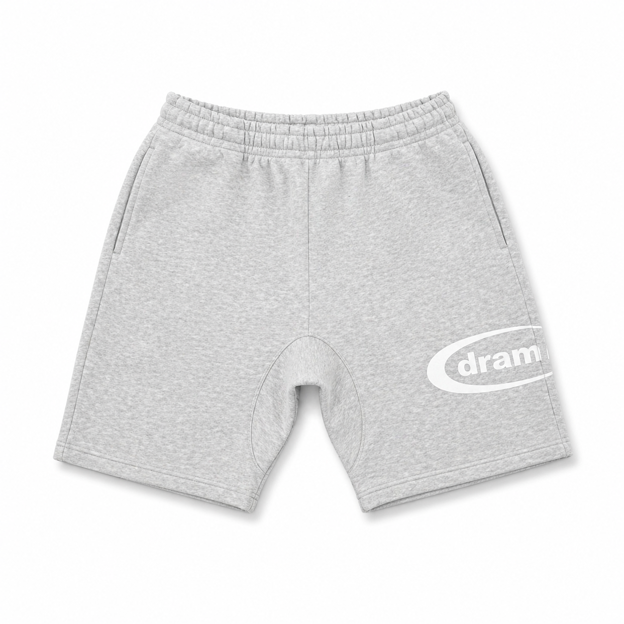 Drama Call Shorts Grey/White - Drama Call shorts front view on white background