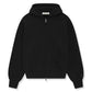 Essentials FW25 Zip Up Hoodie Black - front view on white background