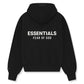 Essentials FW25 Zip Up Hoodie Black - rear view