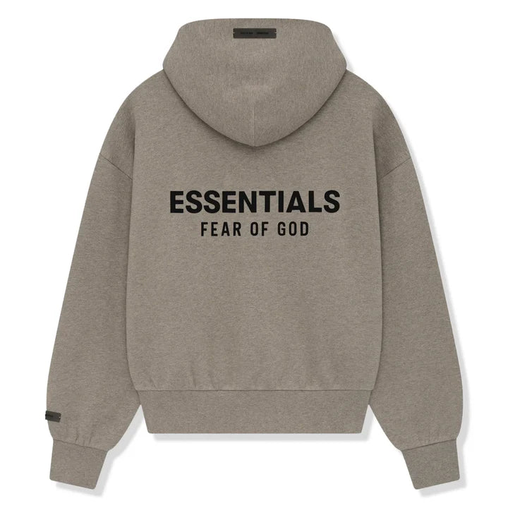 Essentials FW25 Zip Up Hoodie Heather Grey - rear view