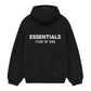 Fear of God Essentials Fleece Hoodie 'Black' - rear view