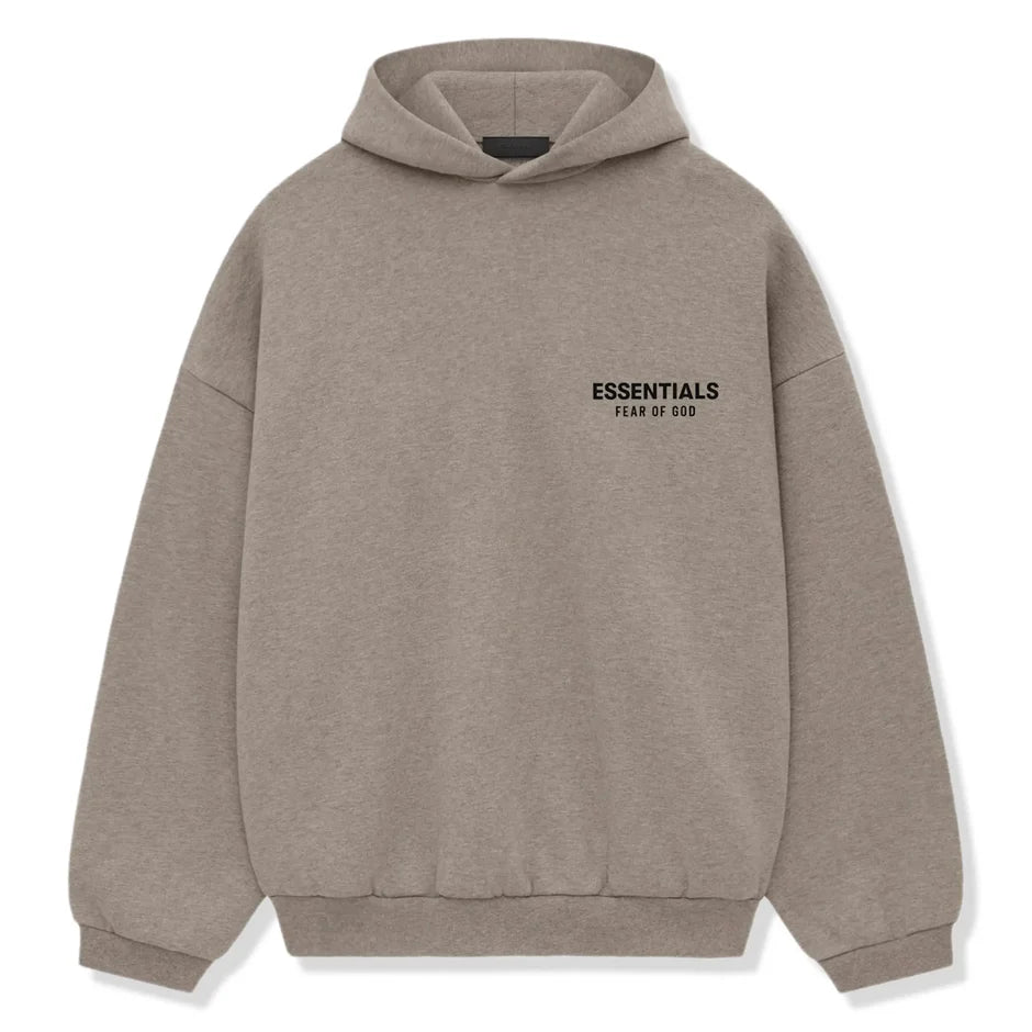 Fear of God Essentials Fleece Hoodie 'Heather Grey' - front view on white background