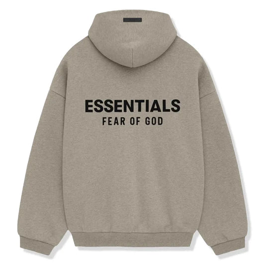Fear of God Essentials Fleece Hoodie 'Heather Grey' - rear view