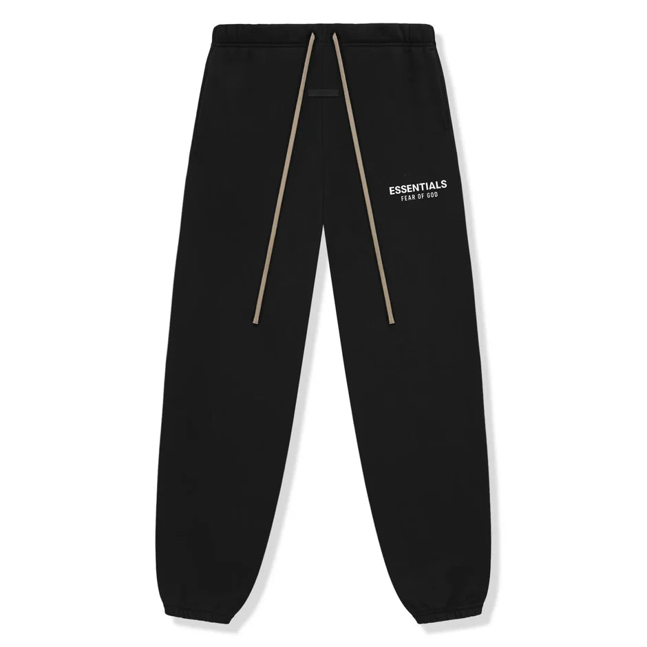 Fear of God Essentials Fleece Sweatpant 'Black' - front view on white background