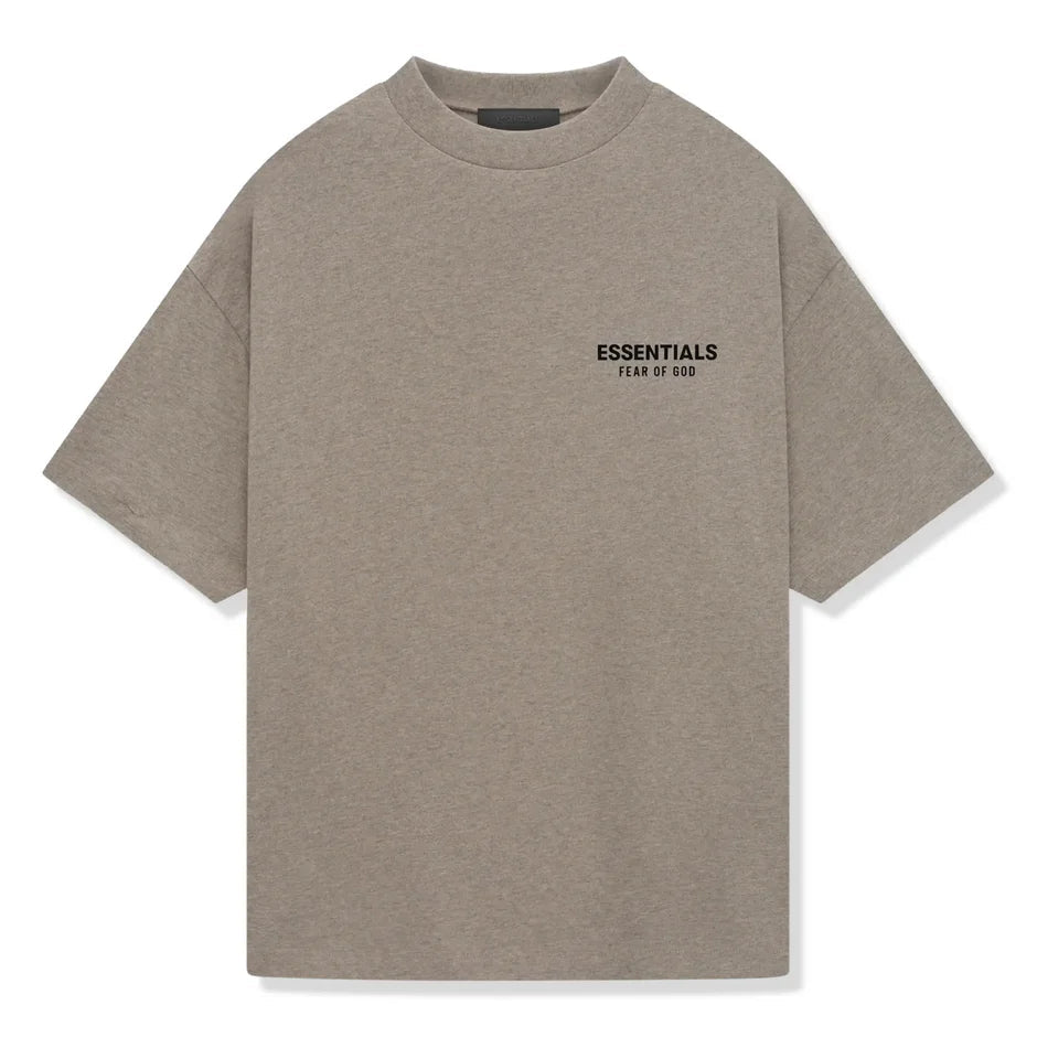 Fear of God Essentials FW24 Tee 'Heather Grey' - front view on white background