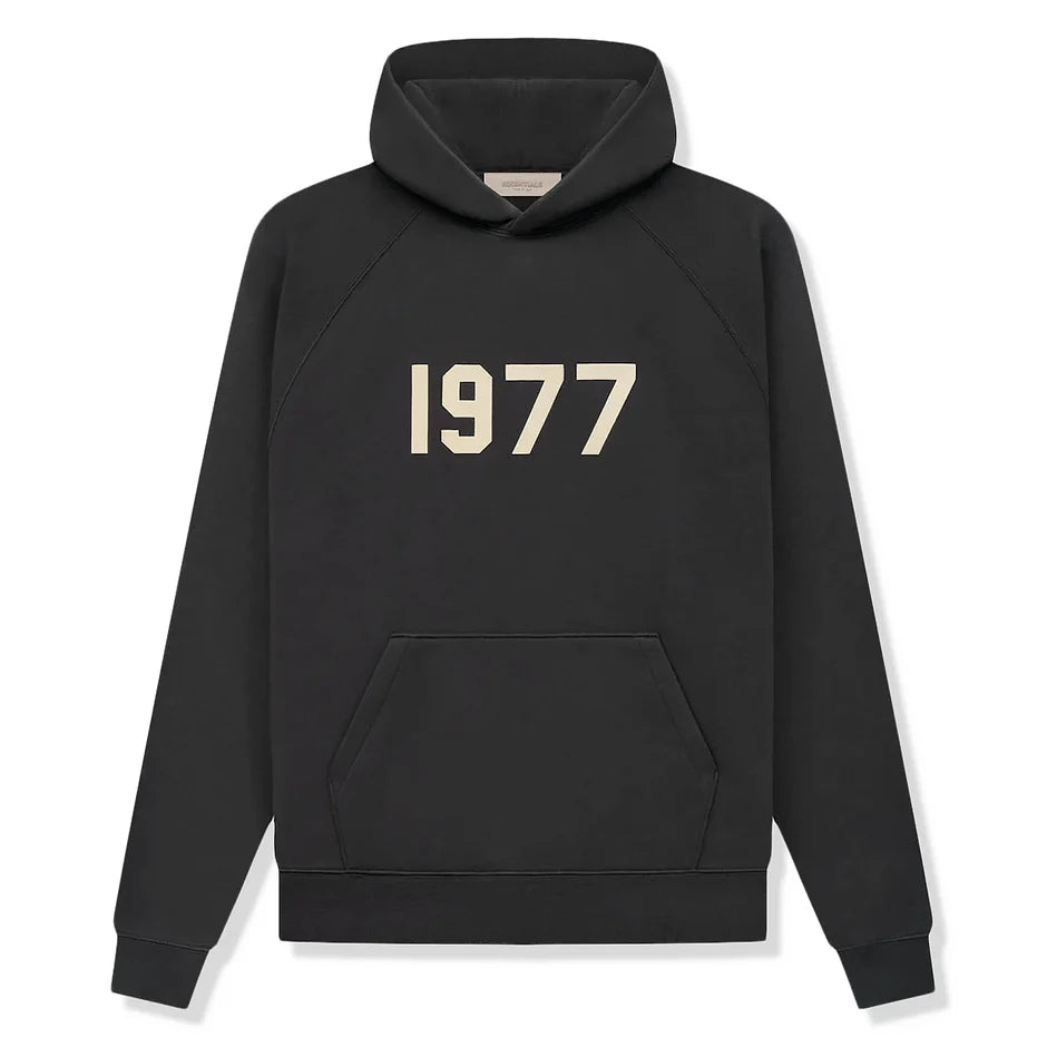 Fear of God Essentials Hoodie 1977 "Iron" - front view on white background