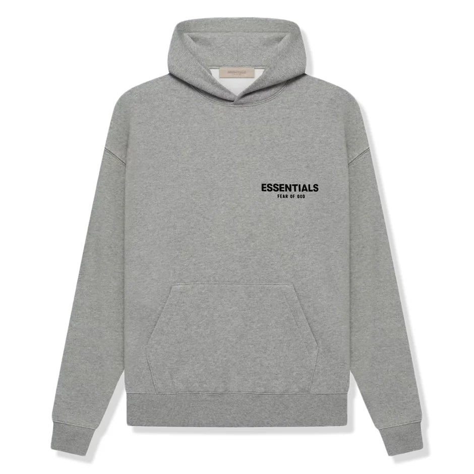 Fear of God Essentials Hoodie 'Dark Oatmeal' - front view on white background