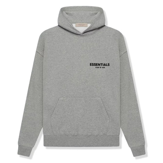 Fear of God Essentials Hoodie 'Dark Oatmeal' - front view on white background