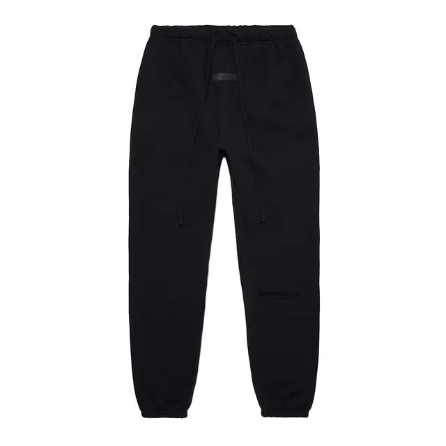 Black joggers on a white background