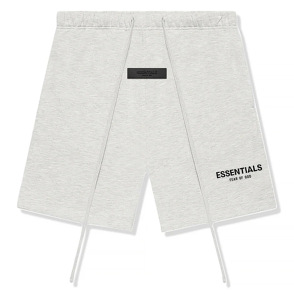 Fear of God Essentials Sweatshort 'Light Oatmeal' - front view on white background