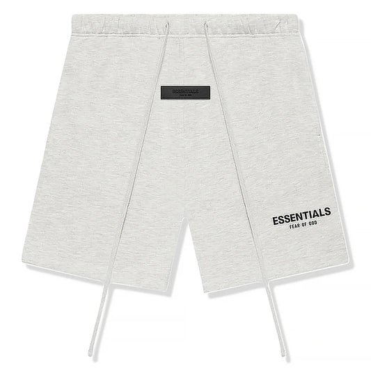 Fear of God Essentials Sweatshort 'Light Oatmeal' - front view on white background