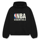 Fear of God Essentials x NBA Hoodie 'Black' - front view on white background