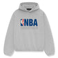 Fear of God Essentials x NBA Hoodie 'Light Heather' - front view on white background
