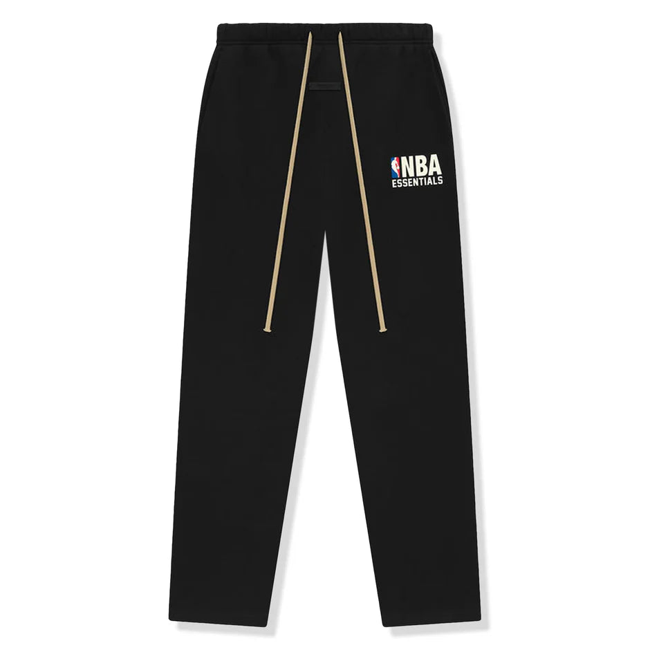 Fear of God Essentials x NBA Relaxed Sweatpant 'Black' - front view on white background