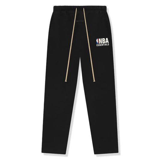 Fear of God Essentials x NBA Relaxed Sweatpant 'Black' - front view on white background
