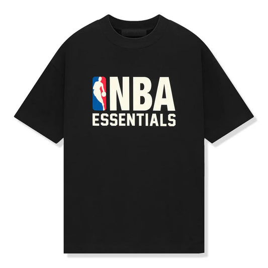 Fear of God Essentials x NBA Tee 'Black' - front view on white background