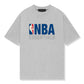 Fear of God Essentials x NBA Tee 'Light Heather' - front view on white background