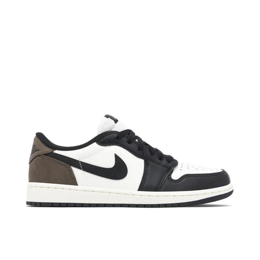 Nike Air Jordan 1 Low Mocha Mens - Air Jordan 1 Low sneaker side profile view on white background