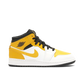 Nike Air Jordan 1 Mid "yellow toe" - Air Jordan 1 Mid sneaker side profile view on white background