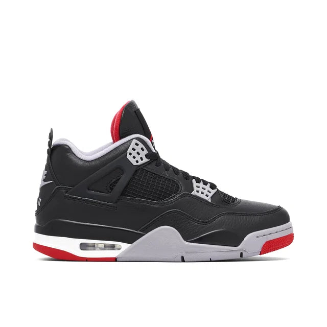 Nike Air Jordan 4 Bred Reimagined - Air Jordan 4 sneaker side profile view on white background
