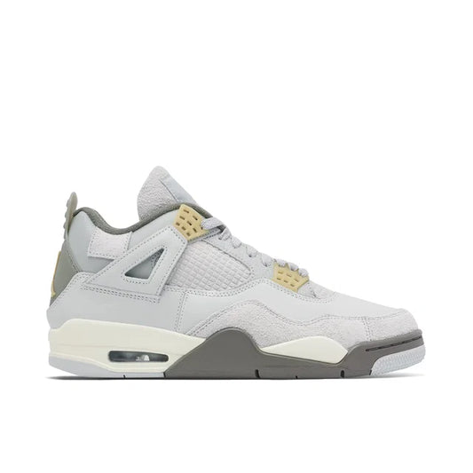 Nike Air Jordan 4 Craft Grey Photon Dust - Air Jordan 4 sneaker side profile view on white background