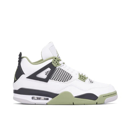 Nike Air Jordan 4 Seafoam Green - Air Jordan 4 sneaker side profile view on white background