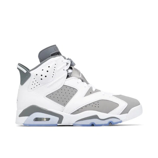 Nike Air Jordan 6 Cool Grey - Air Jordan 6 sneaker side profile view on white background
