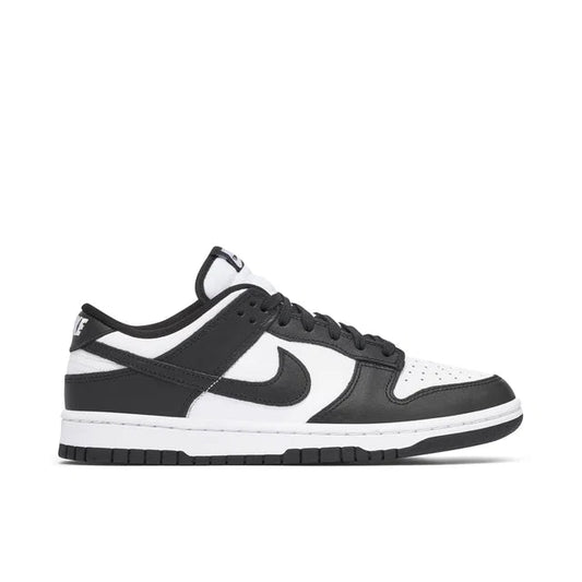 Nike Dunk Low Black White Panda - Nike Dunk Low sneaker side profile view on white background